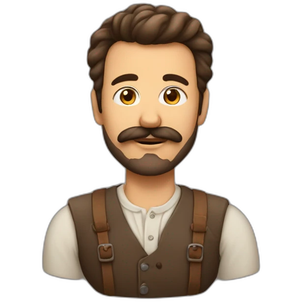 Homme brun avec un peu de barbe et de moustache  emoji