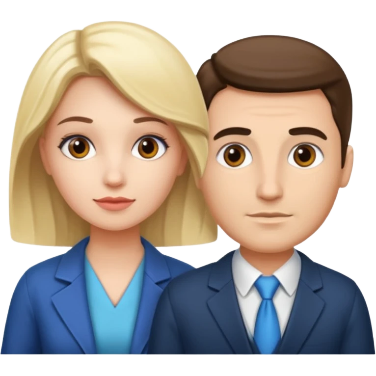 Perfect love. Psychologist girl and a futurologist man emoji