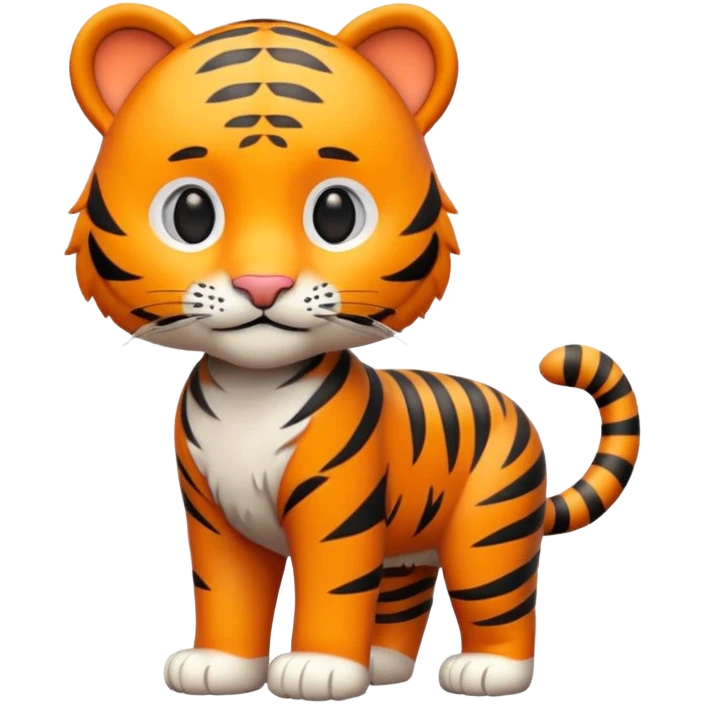 Cute tiger emoji, full body, standing pose, 3D emoji style emoji