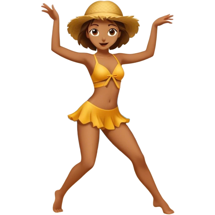 Girl dancing on the beach  emoji