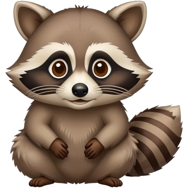 A greedy raccoon emoji