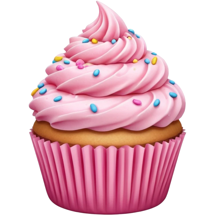 Cupcake with pink icing emoji