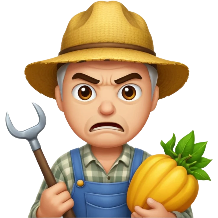 angry farmer  emoji
