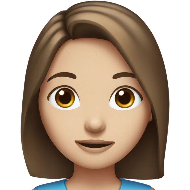 blue-eyed girl with medium-length brown hair emoji