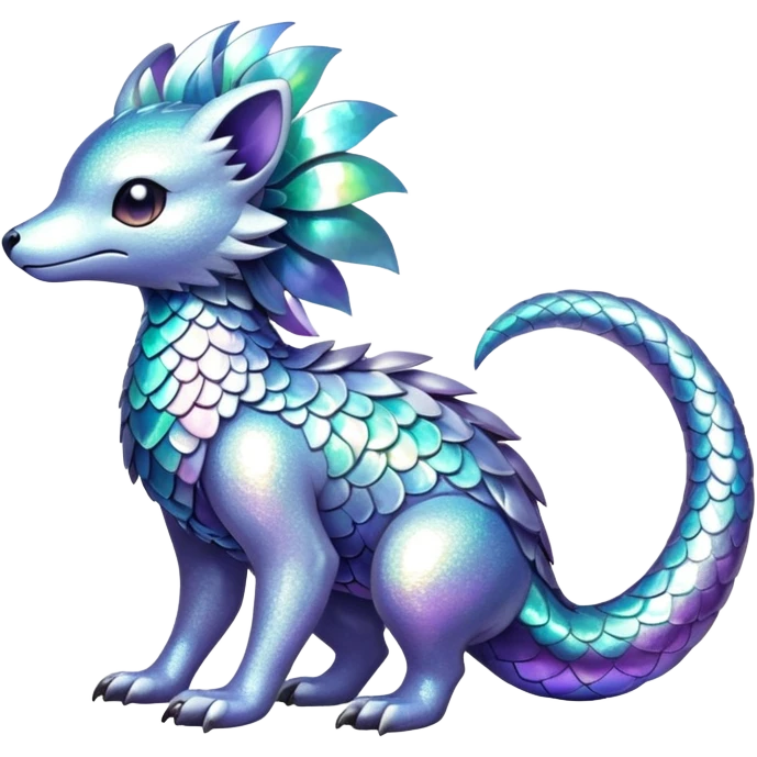 Shiny epic glittery iridescent silvery animal-fakemon-creature emoji