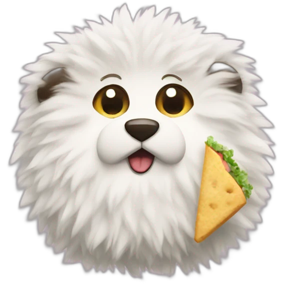 Fluffy eating lunch emoji