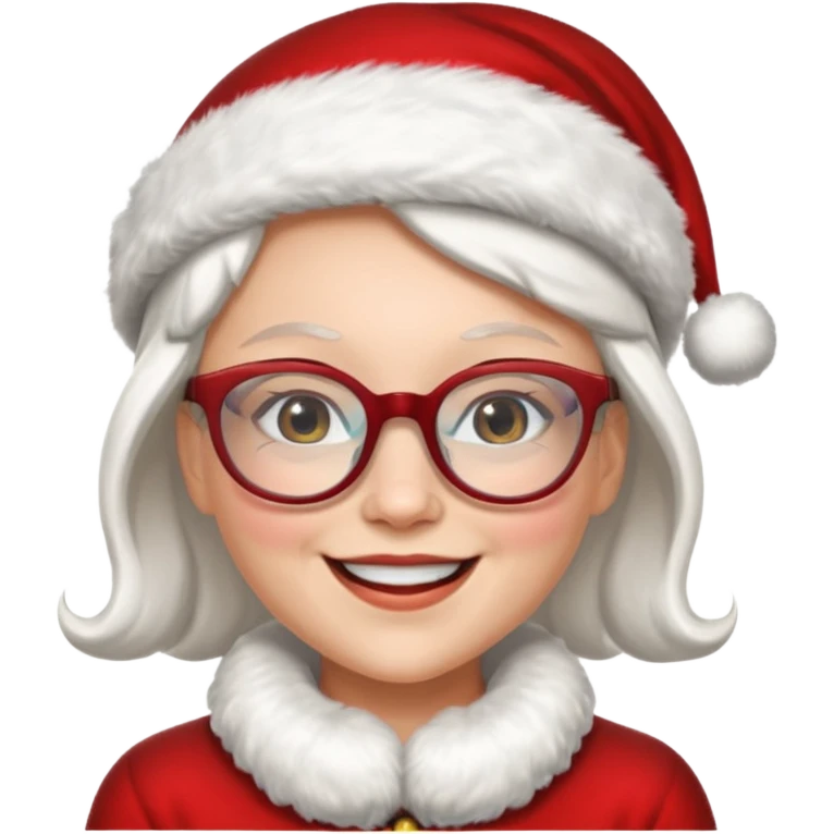 female santa claus wearing glasses emoji