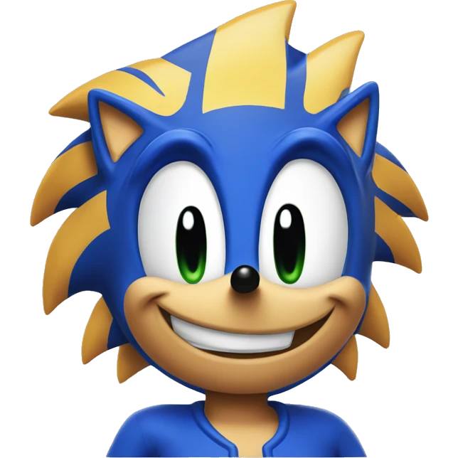 Sonic from the 90's cartoon smirking menicingly emoji