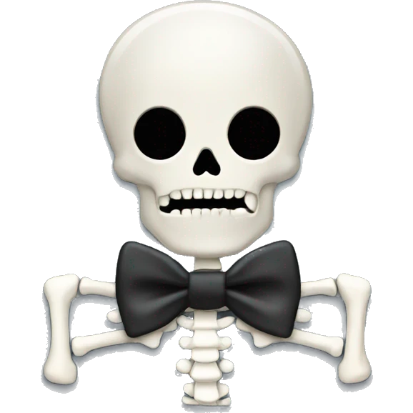 cute skeleton bow tie  emoji
