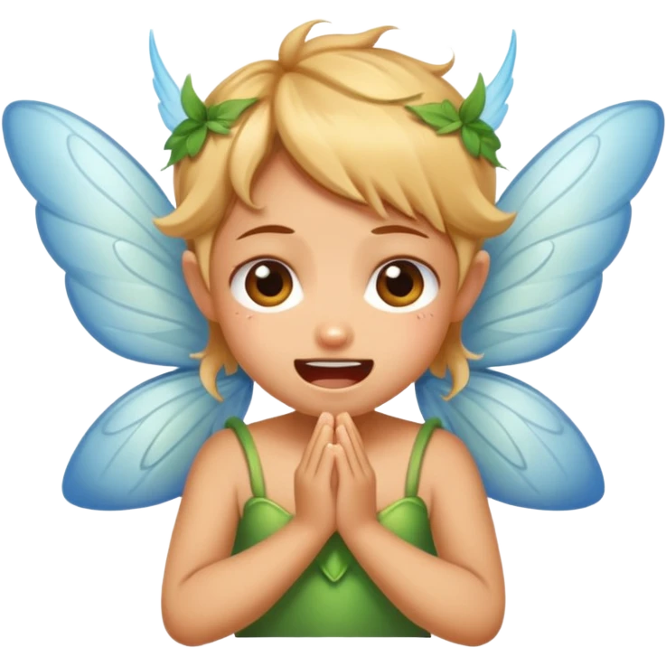 A little fairy, with wings,  , do more different emotional, she cry, smail  tayd , angry, hungry, emoji