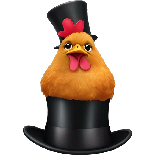 chicken nugget with top hat emoji