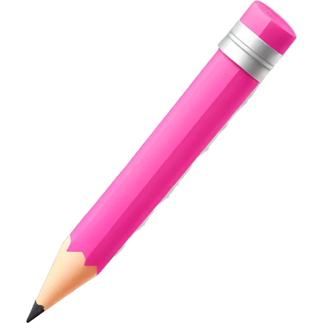 Cute pink Pencil emoji