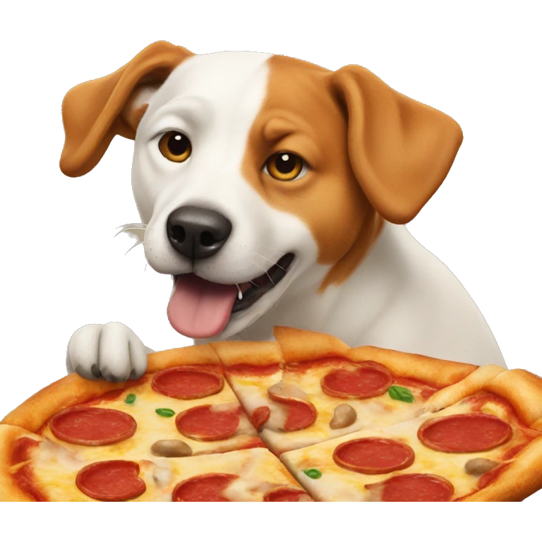 Dog eating pizza emoji
