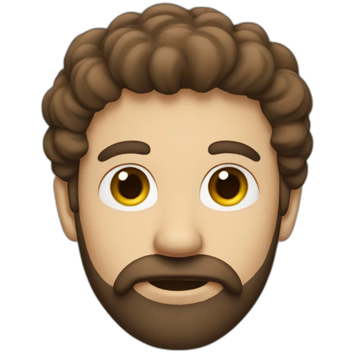 A Man with brown hair a Beard and a cloud in front of his face emoji