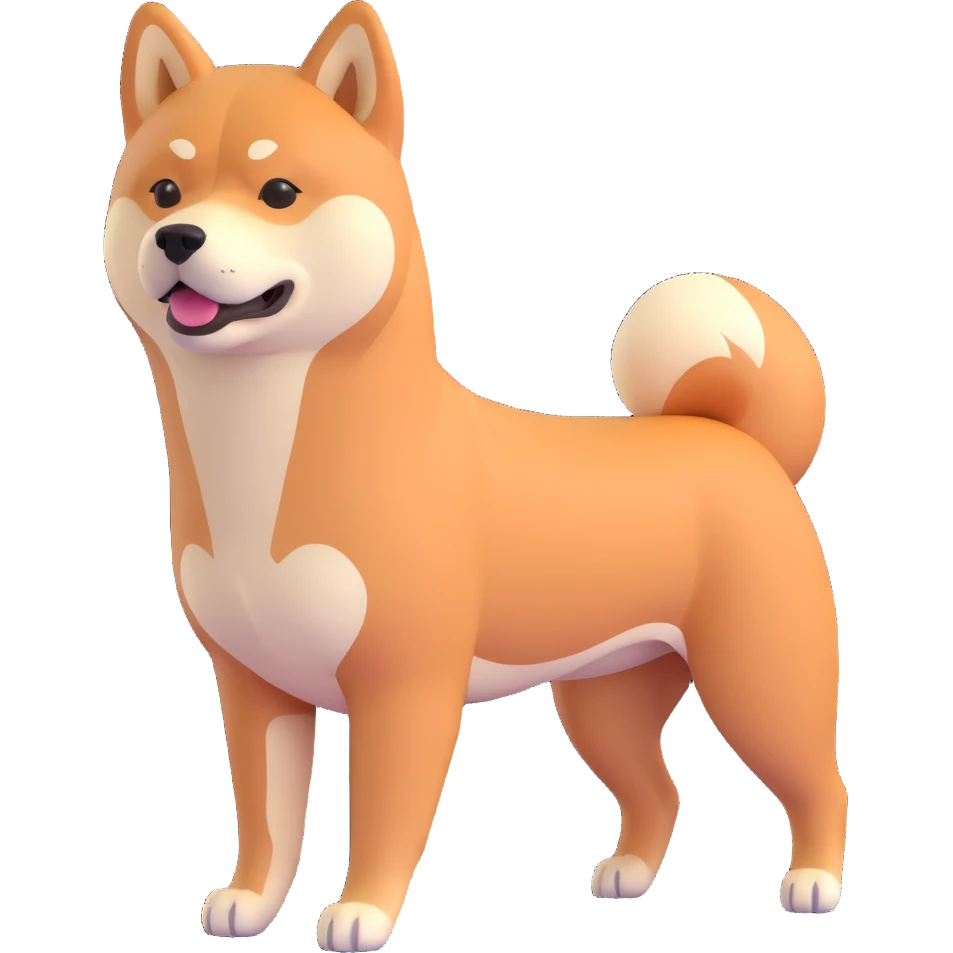 shiba inu, showing muscles emoji