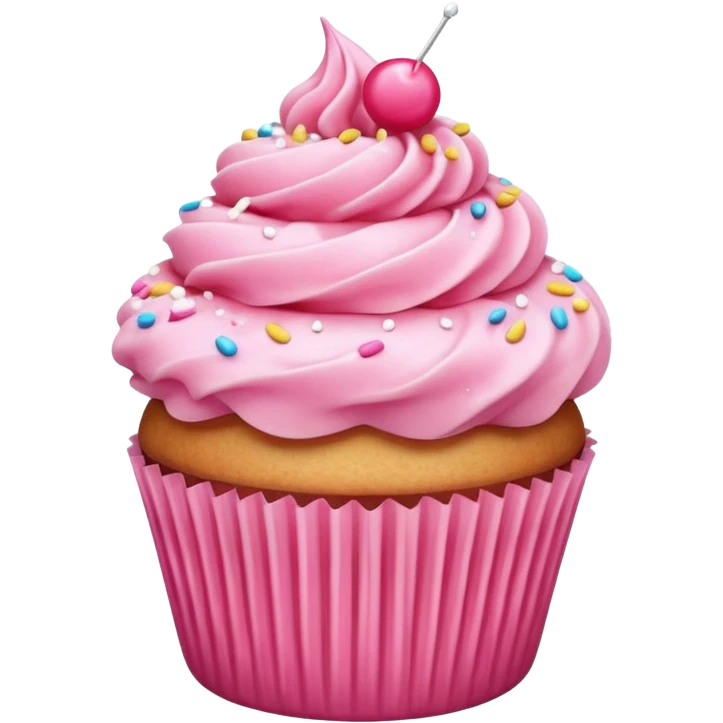 Cupcake with pink icing emoji