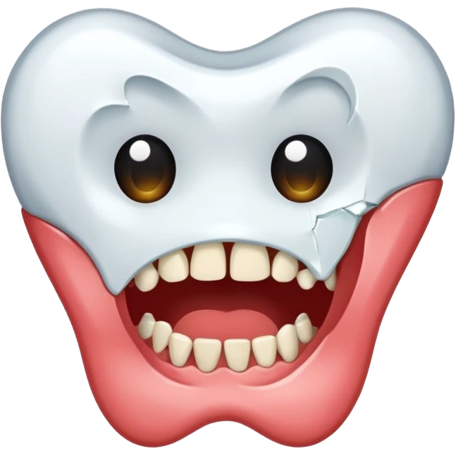 broken tooth with no face emoji