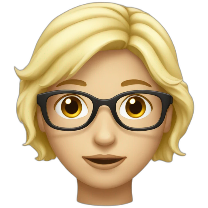 fille blonde lunette octogonal emoji