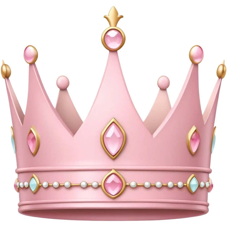 White and pastel pink crown emoji
