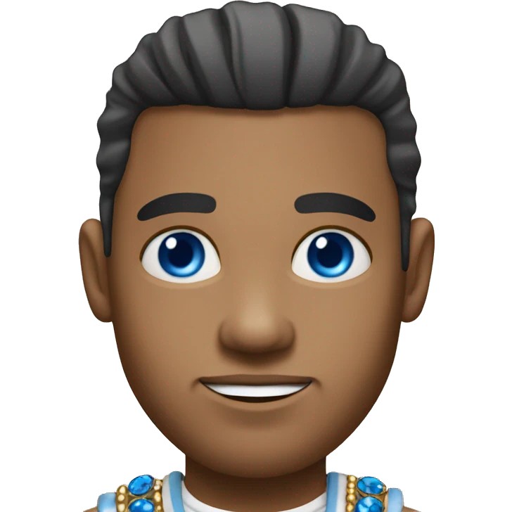 light skin cuban man with blue eyes and excessive gold jewelry  emoji