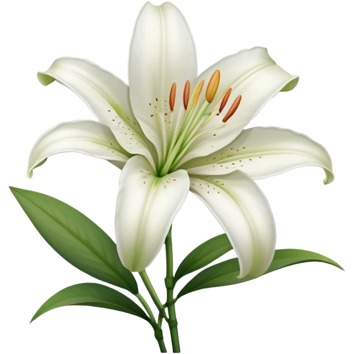 single White Oriental, straight stem emoji