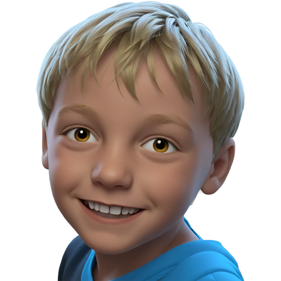 smiling boy by the blinds emoji