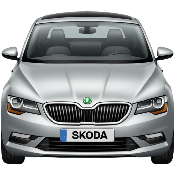 Stribrne Auto škoda emoji