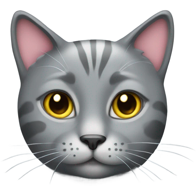 Gray cat with hearts  emoji