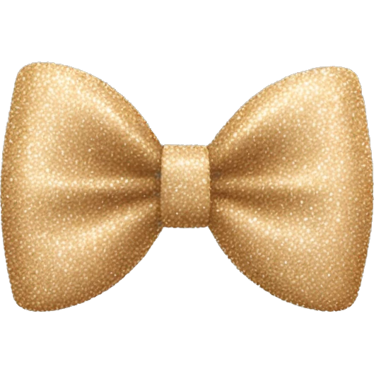 Beige Glitter bow emoji