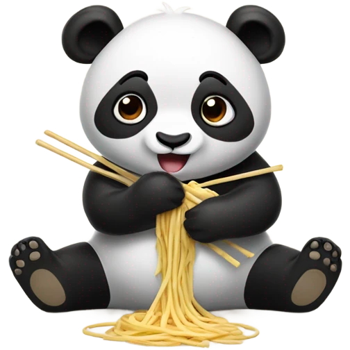 Panda eating noodles emoji