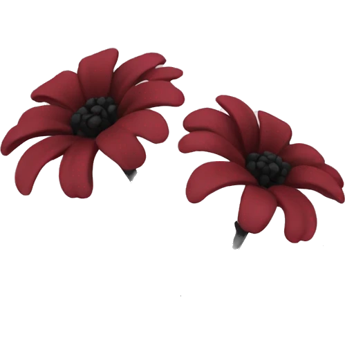 Dark red flower with black vine emoji