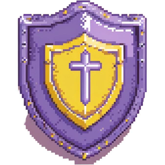Purple shield with </> code symbols on it emoji