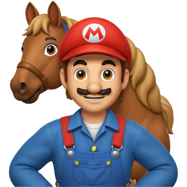 Super Mario Hiding into the horse  emoji