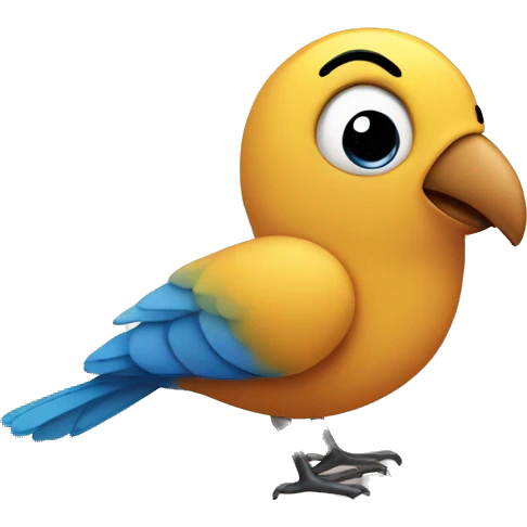 Bird with music notes emoji