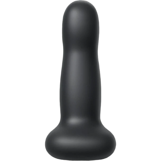 minimal flat emoji of a black silicone dildo, smooth matte texture, soft rounded shape, elegant and discreet, clean vector icon, no background, high-quality emoji