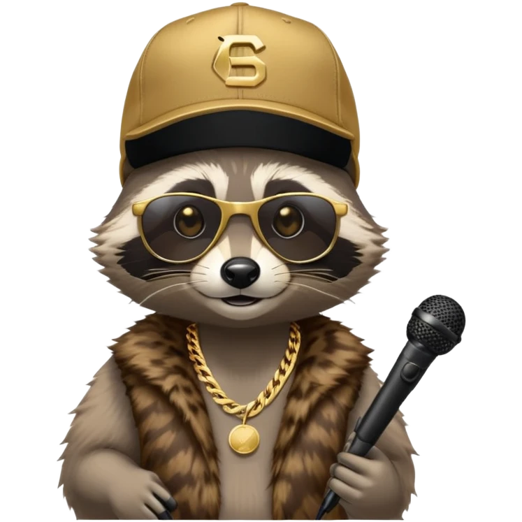 Raccoon rapper emoji