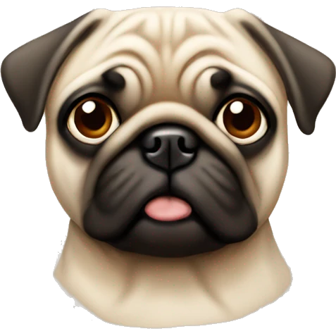 A Beige Pug with brown eyes emoji