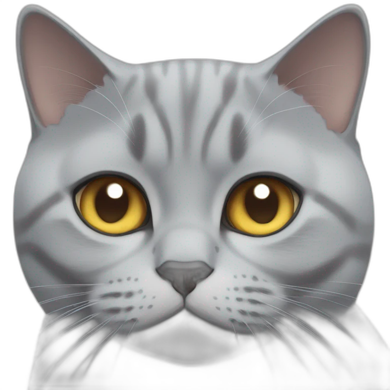Hungry British shorthair cat face emoji