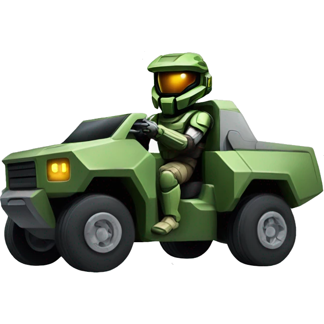 Master chief driving a cyber truck  emoji