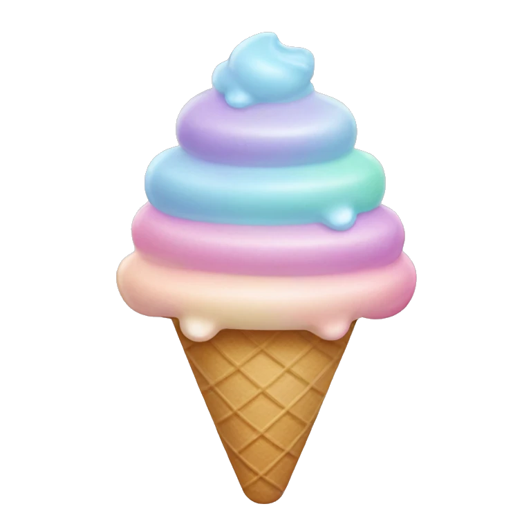 Pastel rainbow ice cream  emoji