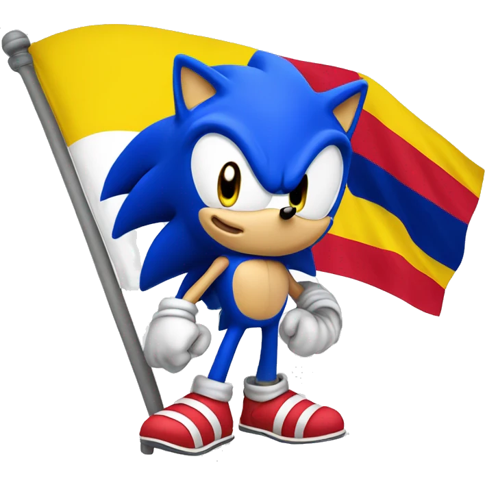 Sonic con bandera de colombia emoji