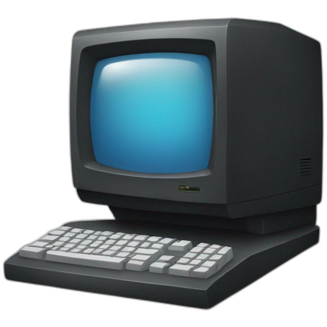 Black old computer emoji