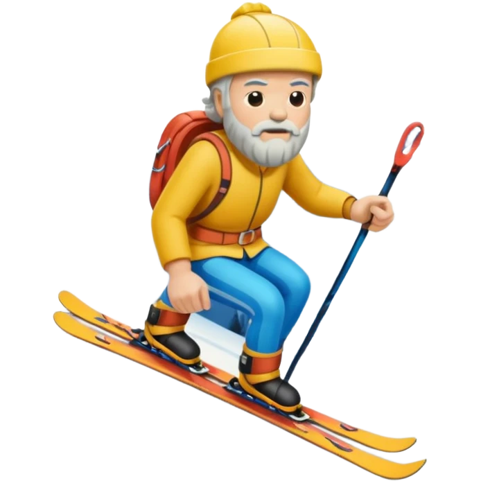Socrates on mountain skis emoji