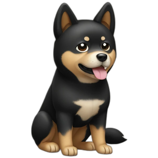 black shiba inu full body emoji