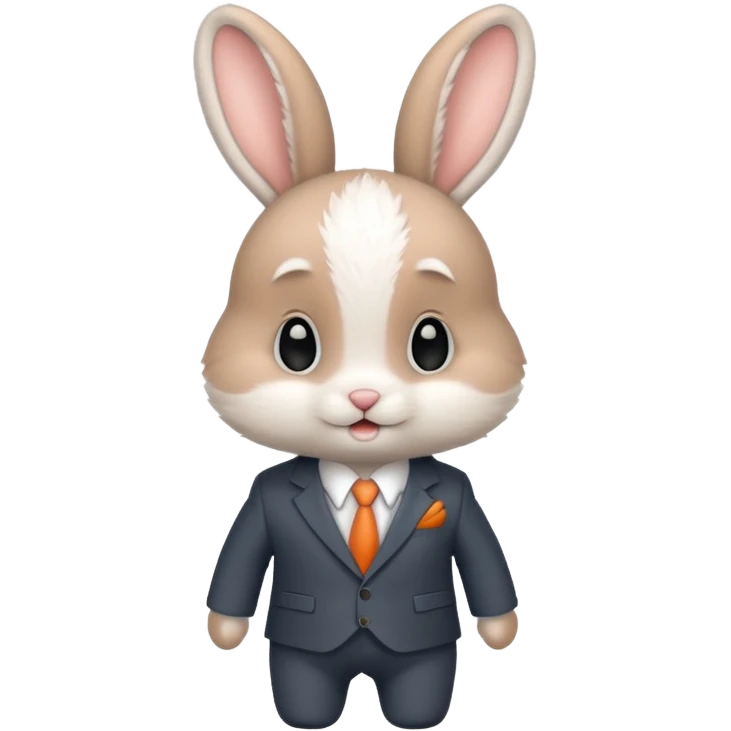 baby bunny in suit no carrot emoji
