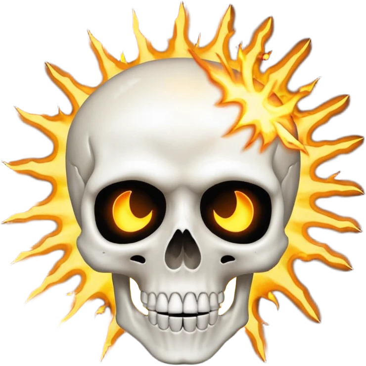Skeleton face  surprise head blowing emoji
