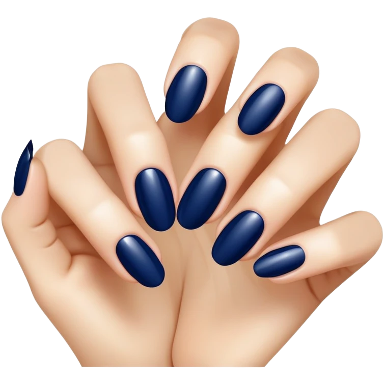 Navy blue classy nails emoji