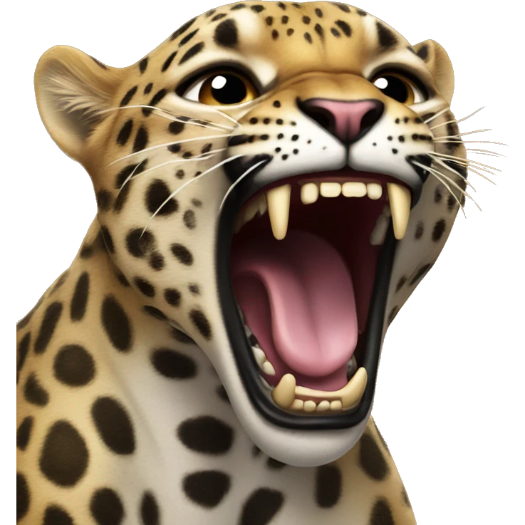 Leapord screaming emoji