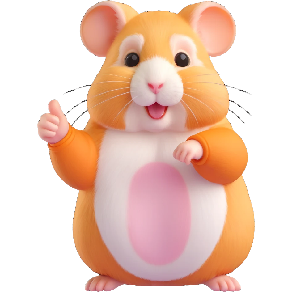 realistic hamster with a paw making a thumbs down gesture emoji