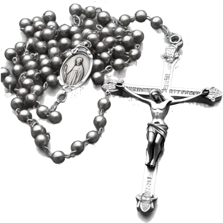 Silver catholic rosary  emoji
